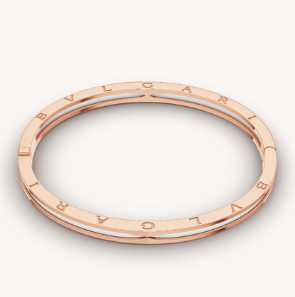 [LORA]ZERO 1 PINK GOLD WITH WHITE CERAMIC BRACELET