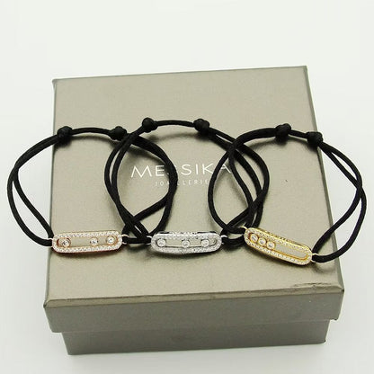 [LORA] Messika Care(s) pink cord pavé bracelet