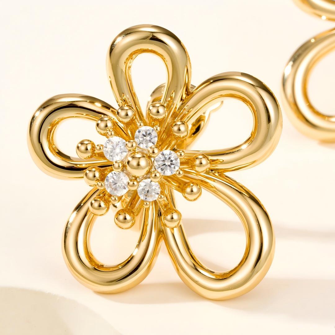 [LORA] FLOWERLACE EARRING 5 DIAMONDS