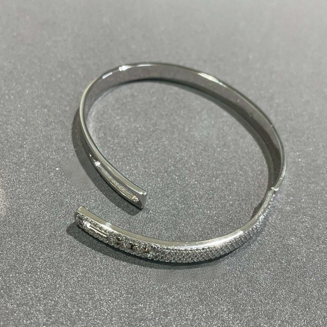 [LORA] Move Noa Rose Gold Pavé Diamond Bangle Bracelet