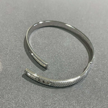 [LORA] Move Noa Rose Gold Pavé Diamond Bangle Bracelet
