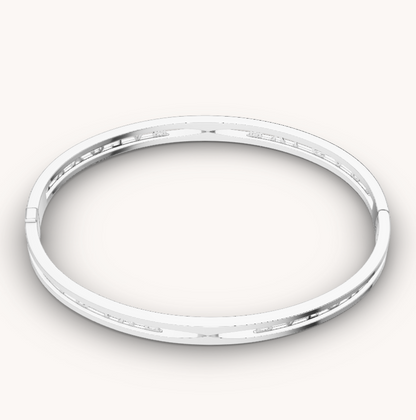 [LORA]ZERO 1 SPIRAL LOGO SILVER BRACELET