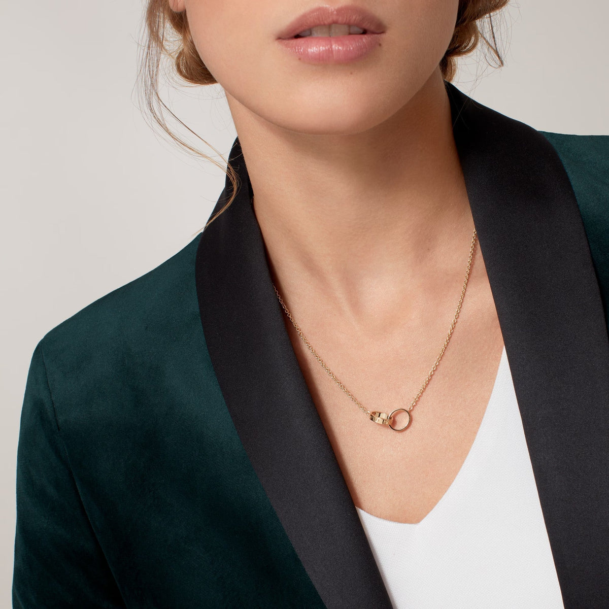 [Lora] LOVE DOUBLE RING NECKLACE