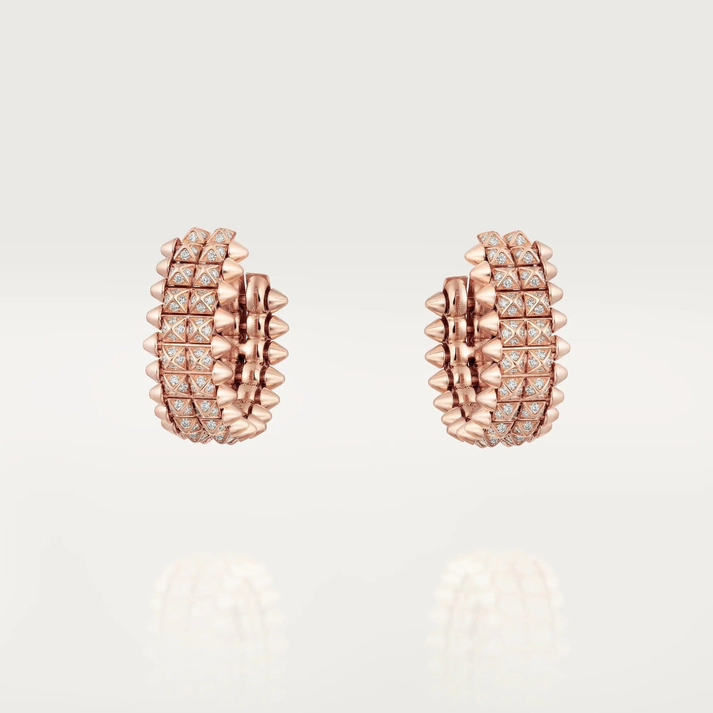 [LORA] CLASH 9.2MM FULL DIAMOND DOUBLE ROW EARRINGS