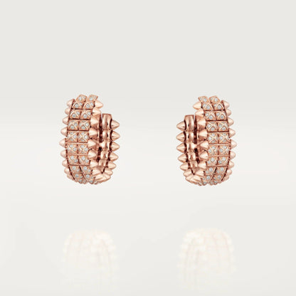 [LORA] CLASH 9.2MM FULL DIAMOND DOUBLE ROW EARRINGS