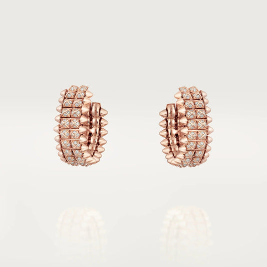 [LORA] CLASH 9.2MM FULL DIAMOND DOUBLE ROW EARRINGS