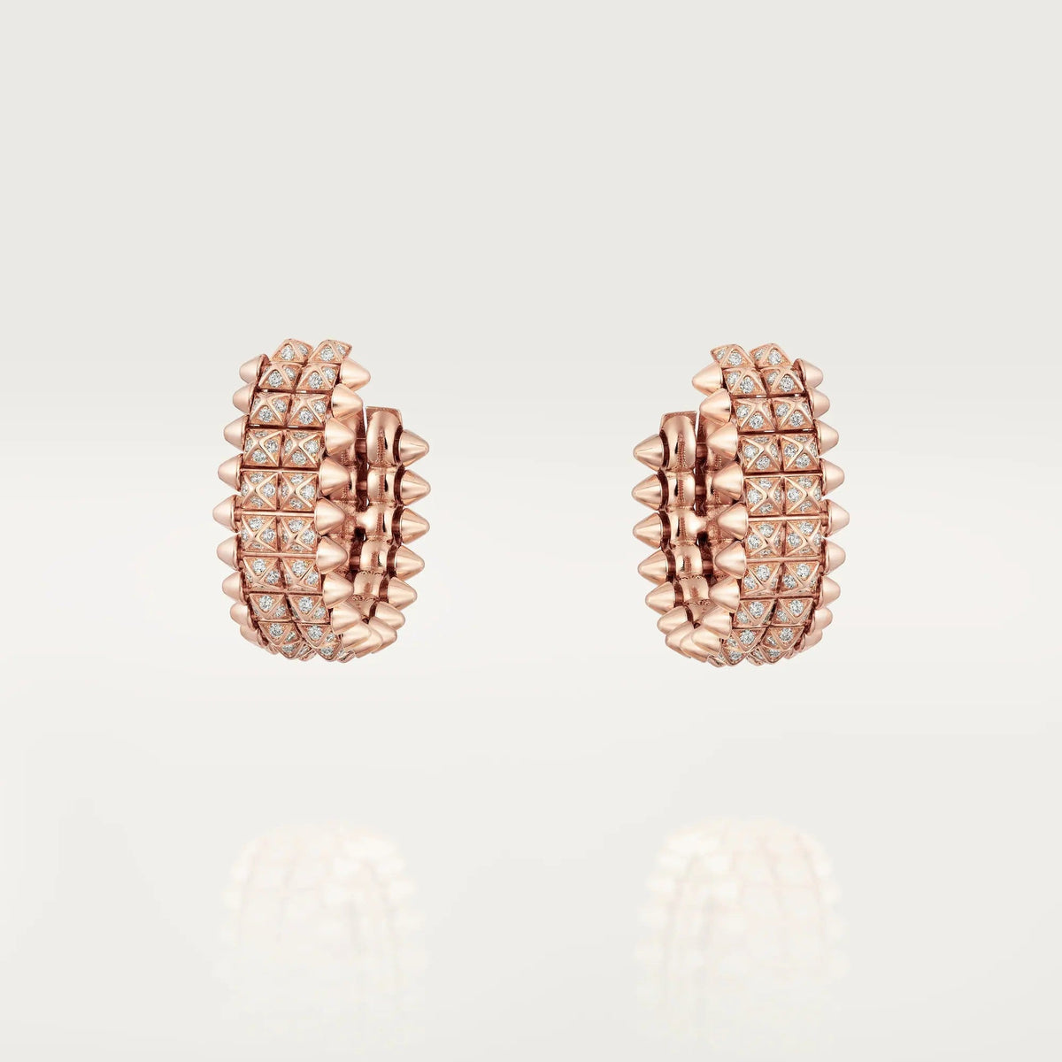 [Lora] CLASH 9.2MM FULL DIAMOND DOUBLE ROW EARRINGS