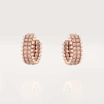 [Lora] CLASH 9.2MM FULL DIAMOND DOUBLE ROW EARRINGS
