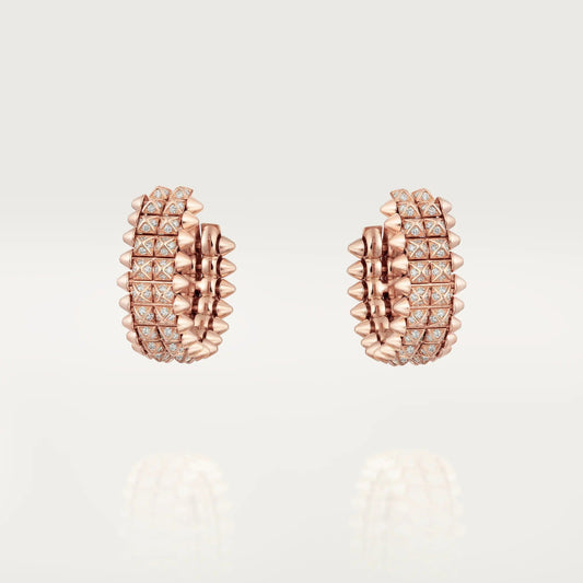 [Lora] CLASH 9.2MM FULL DIAMOND DOUBLE ROW EARRINGS