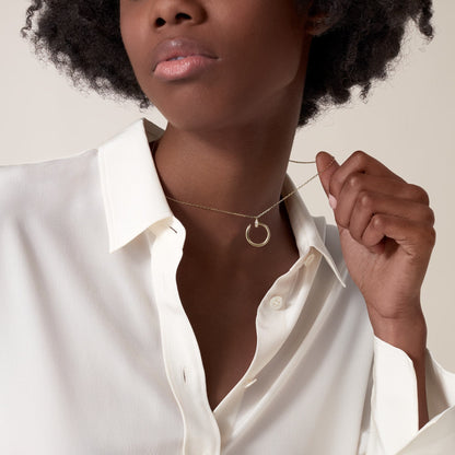 [LORA] JUSTE NECKLACE HALF DIAMOND
