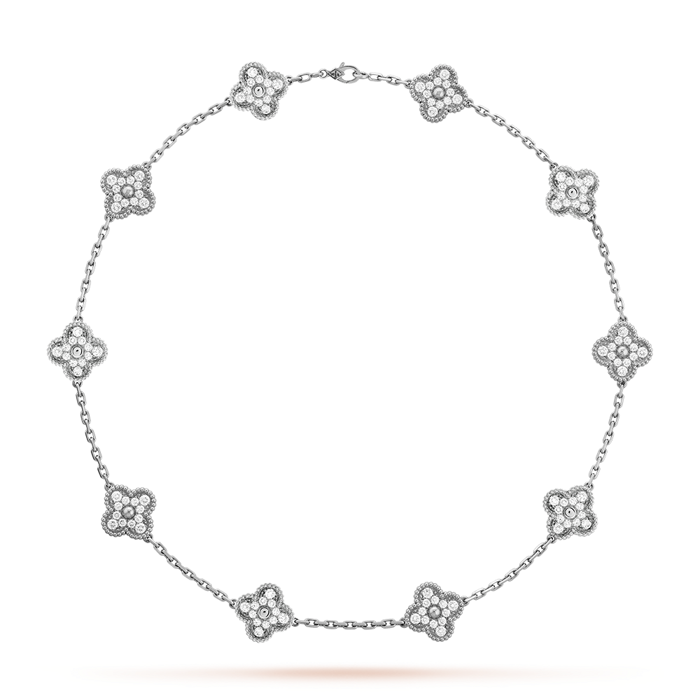[LORA]CLOVER 10 MOTIFS DIAMOND NECKLACE