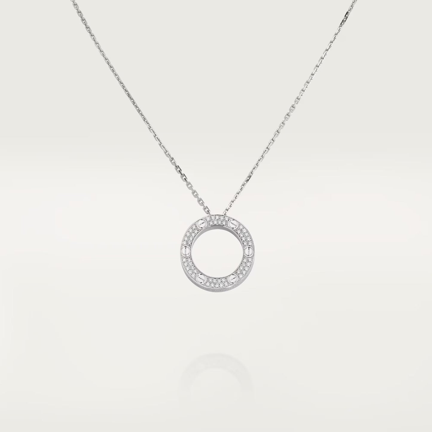 [LORA] LOVE NECKLACE 16MM  FULL DIAMOND