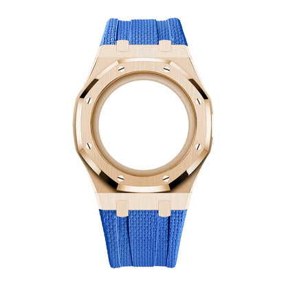 Steel Case & Fluoroelastomer Strap Full‑wrap Embedded Watch Band