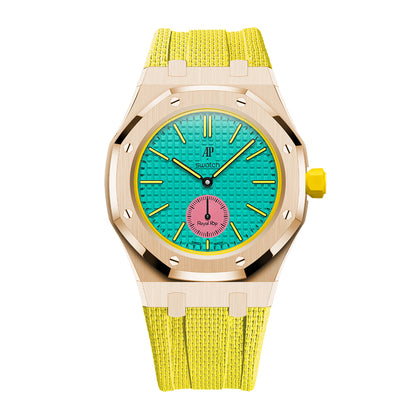 Steel Case & Fluoroelastomer Strap Full‑wrap Embedded Watch Band