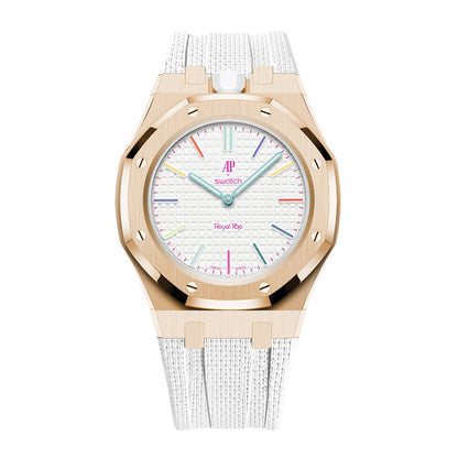Steel Case & Fluoroelastomer Strap Full‑wrap Embedded Watch Band