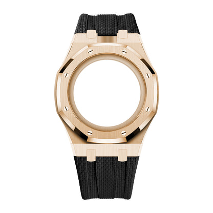 Steel Case & Fluoroelastomer Strap Full‑wrap Embedded Watch Band