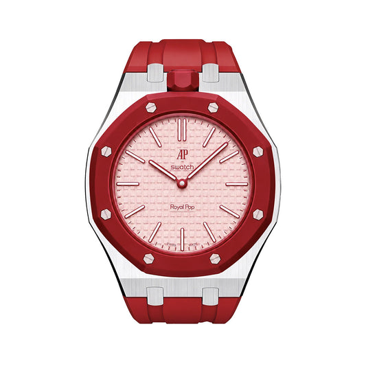 Oak Pop Red Steel Silicone Strap