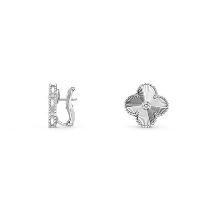 [Lora]CLOVER SILVER 15MM MOP DIAMOND EARRINGS COLLECTION