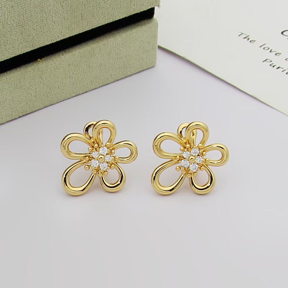 [LORA] FLOWERLACE EARRING 5 DIAMONDS