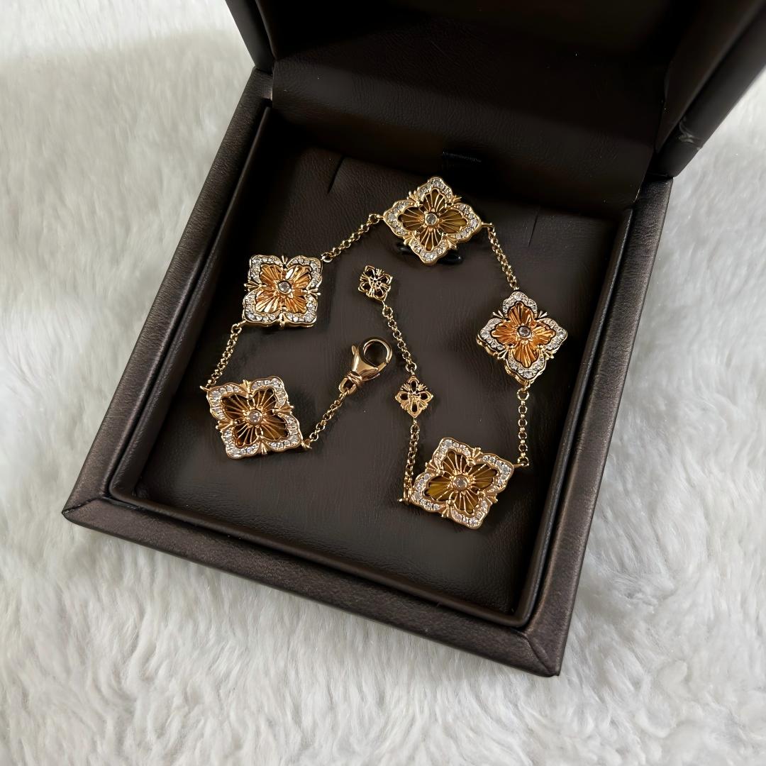[Lora JEWELRY] OPERA 5 MOTIFS TULLE ENAMEL BRACELET