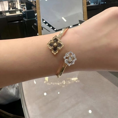 [Lora JEWELRY] OPERA TULLE  GOLD BRACELET WITH ENAMEL BACKGROUND