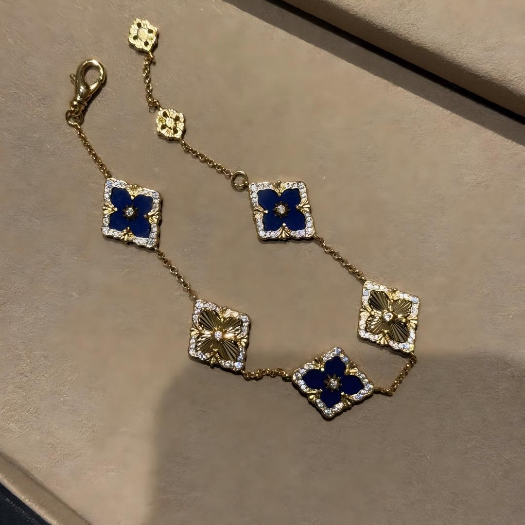 [Lora JEWELRY] OPERA 5 MOTIFS TULLE ENAMEL BRACELET