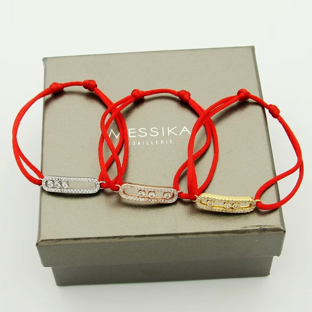 [LORA] Messika Care(s) pink cord pavé bracelet