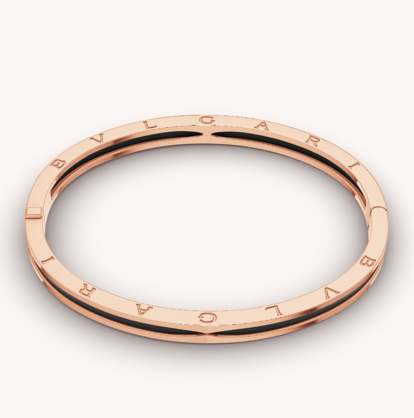 [LORA]ZERO 1 PINK GOLD WITH BLACK CERAMIC BRACELET
