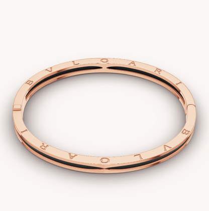 [LORA]ZERO 1 PINK GOLD WITH BLACK CERAMIC BRACELET