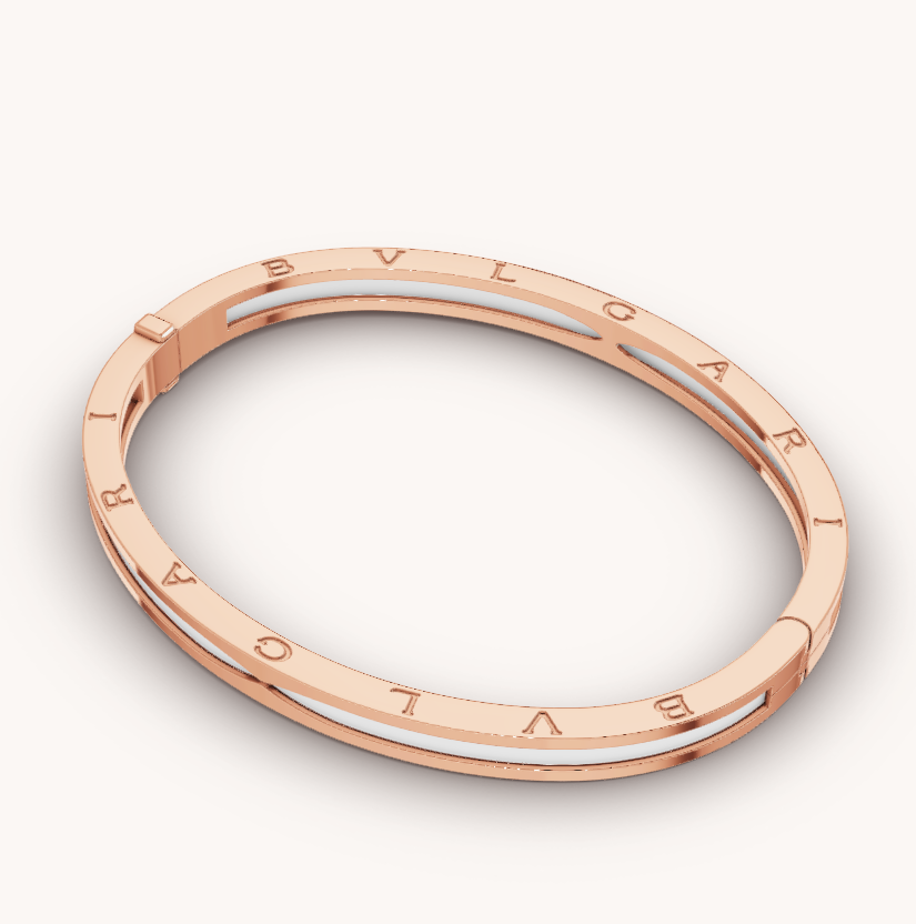 [LORA]ZERO 1 PINK GOLD WITH WHITE CERAMIC BRACELET