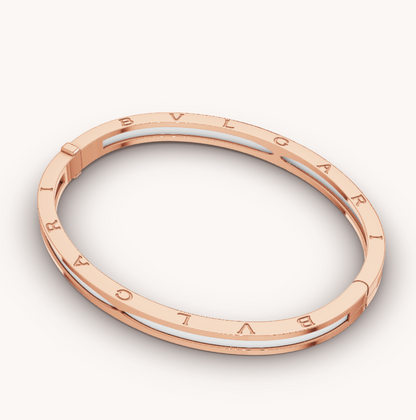 [LORA]ZERO 1 PINK GOLD WITH WHITE CERAMIC BRACELET