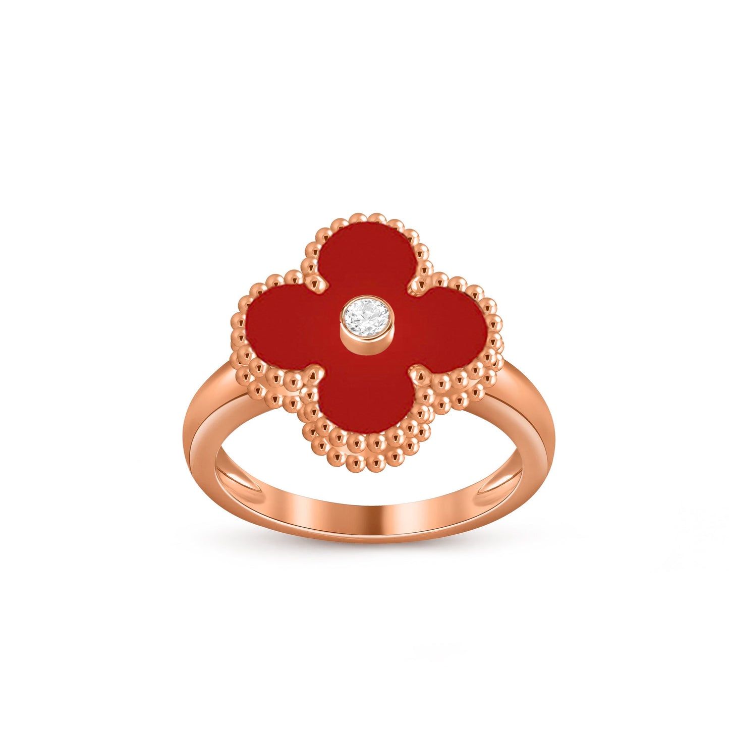 [Lora]CLOVER DIAMOND RING ROSE GOLD COLLECTION