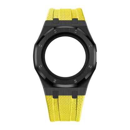 Steel Case & Fluoroelastomer Strap Full‑wrap Embedded Watch Band