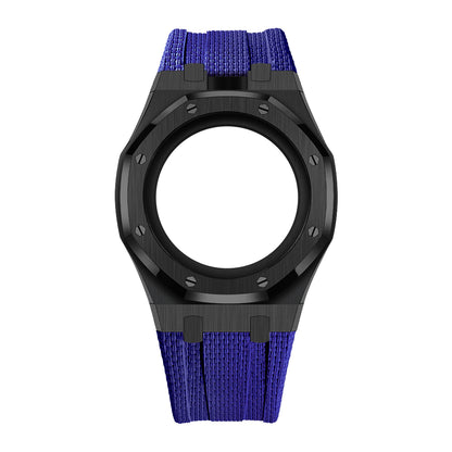 Steel Case & Fluoroelastomer Strap Full‑wrap Embedded Watch Band