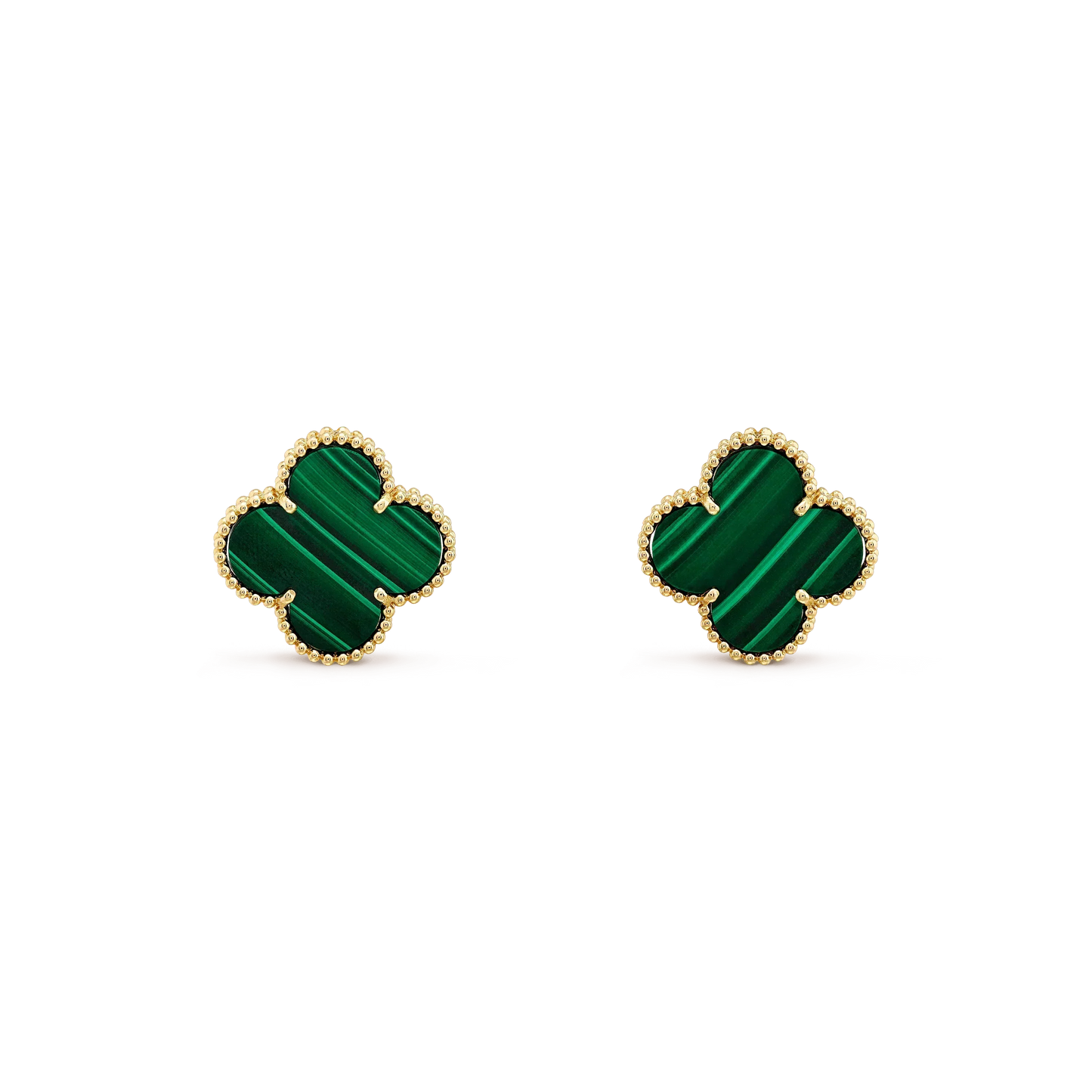 [LORA]CLOVER MINI 9.5MM MALACHITE  EARRINGS