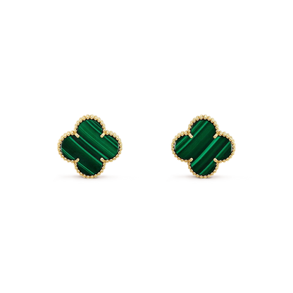 [LORA]CLOVER MINI 9.5MM MALACHITE  EARRINGS