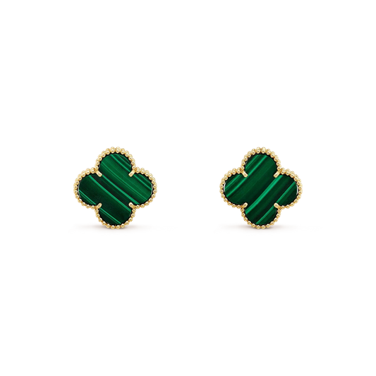 [LORA]CLOVER MINI 9.5MM MALACHITE  EARRINGS