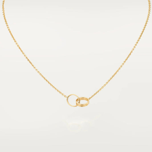 [LORA]LOVE NECKLACE DOUBLE RING GOLD