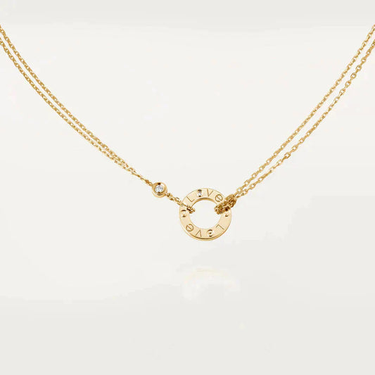 [LORA]LOVE NECKLACE 16MM 2 DIAMONDS