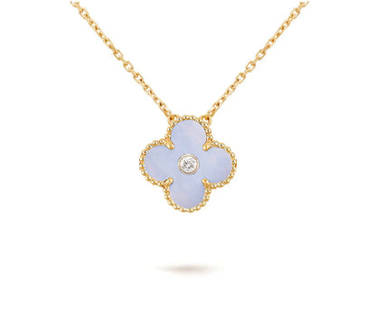 [Lora]CLOVER 15MM DIAMOND SINGLE FLOWER NECKLACE COLLECTION