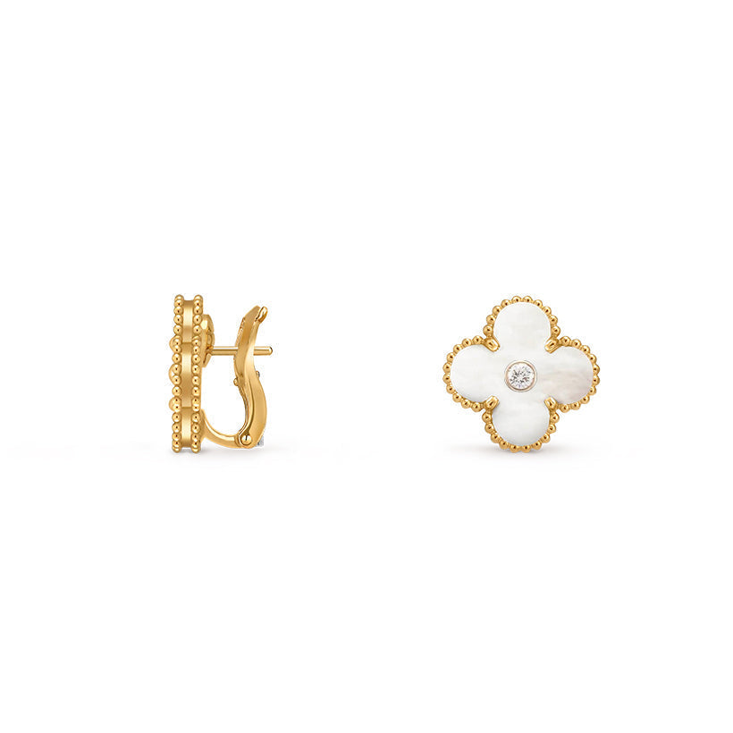 [Lora]CLOVER 15MM MOP DIAMOND EARRINGS COLLECTION