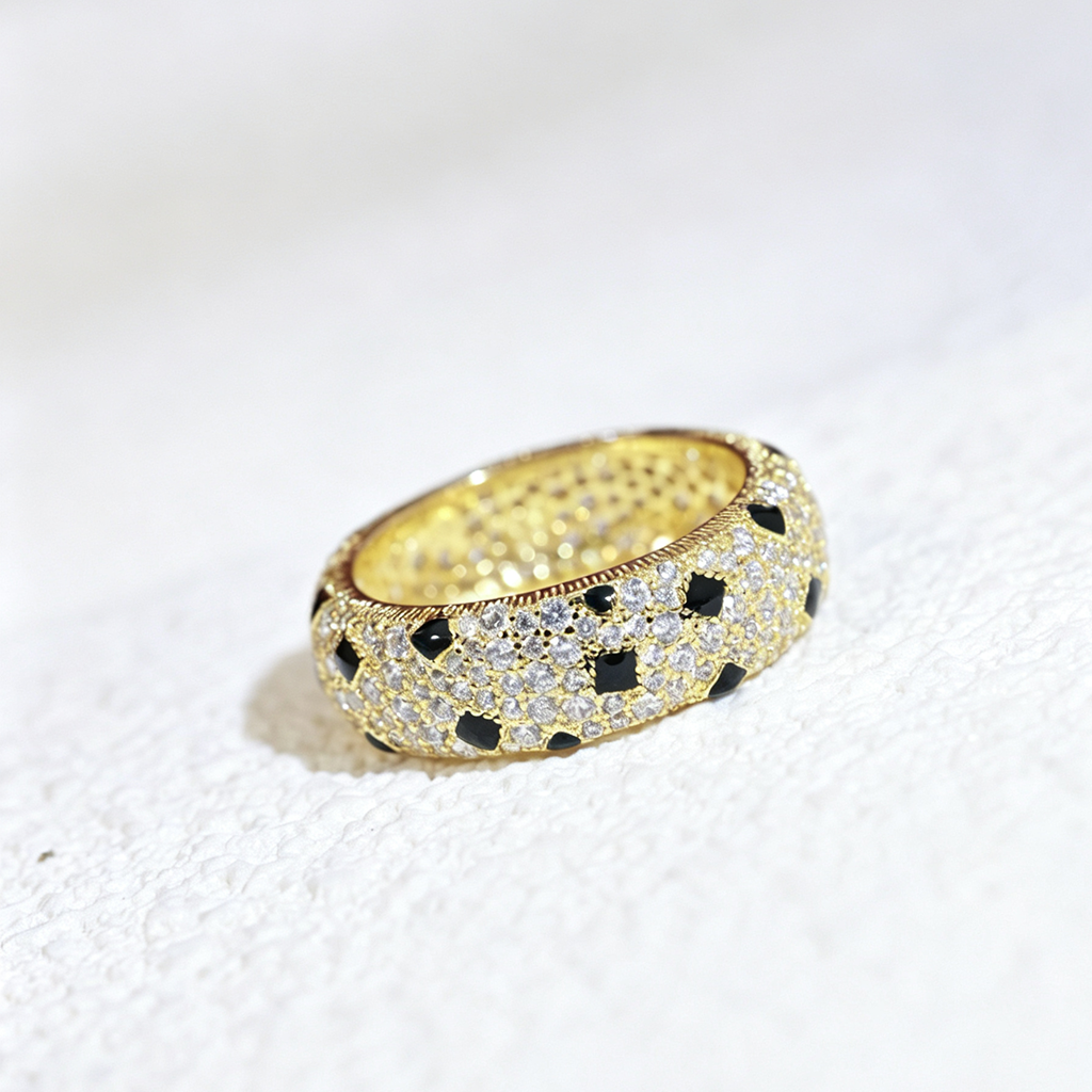 [LORA] PANTHERE SPOTTED FULL DIAMOND RING