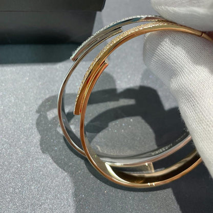 [LORA] Move Noa Rose Gold Pavé Diamond Bangle Bracelet