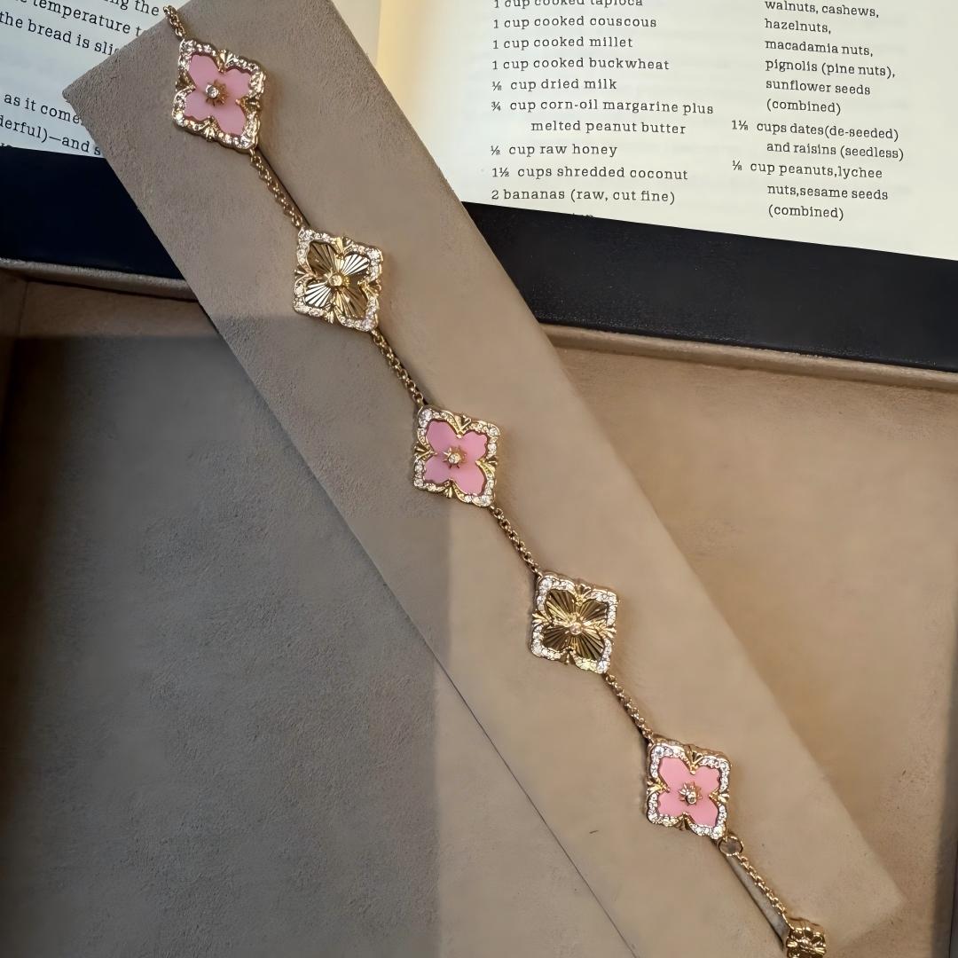 [Lora JEWELRY] OPERA 5 MOTIFS TULLE ENAMEL BRACELET
