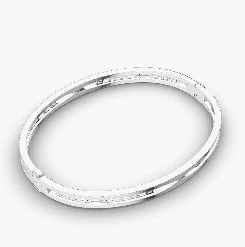 [LORA]ZERO 1 SPIRAL LOGO SILVER BRACELET