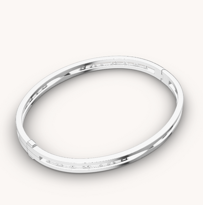 [LORA]ZERO 1 SPIRAL LOGO SILVER BRACELET