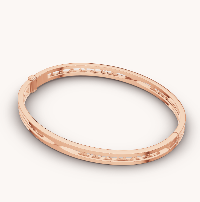 [LORA]ZERO 1 SPIRAL LOGO PINK GOLD BRACELET