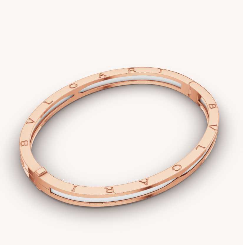 [LORA]ZERO 1 PINK GOLD WITH WHITE CERAMIC BRACELET