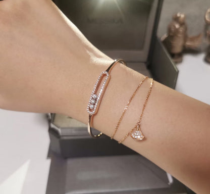 [LORA] Move Pavé Diamond Bangle Bracelet M