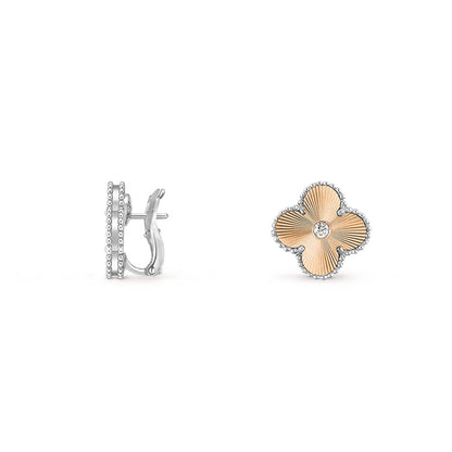 [Lora]CLOVER SILVER 15MM MOP DIAMOND EARRINGS COLLECTION